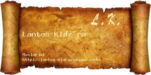 Lantos Klára névjegykártya